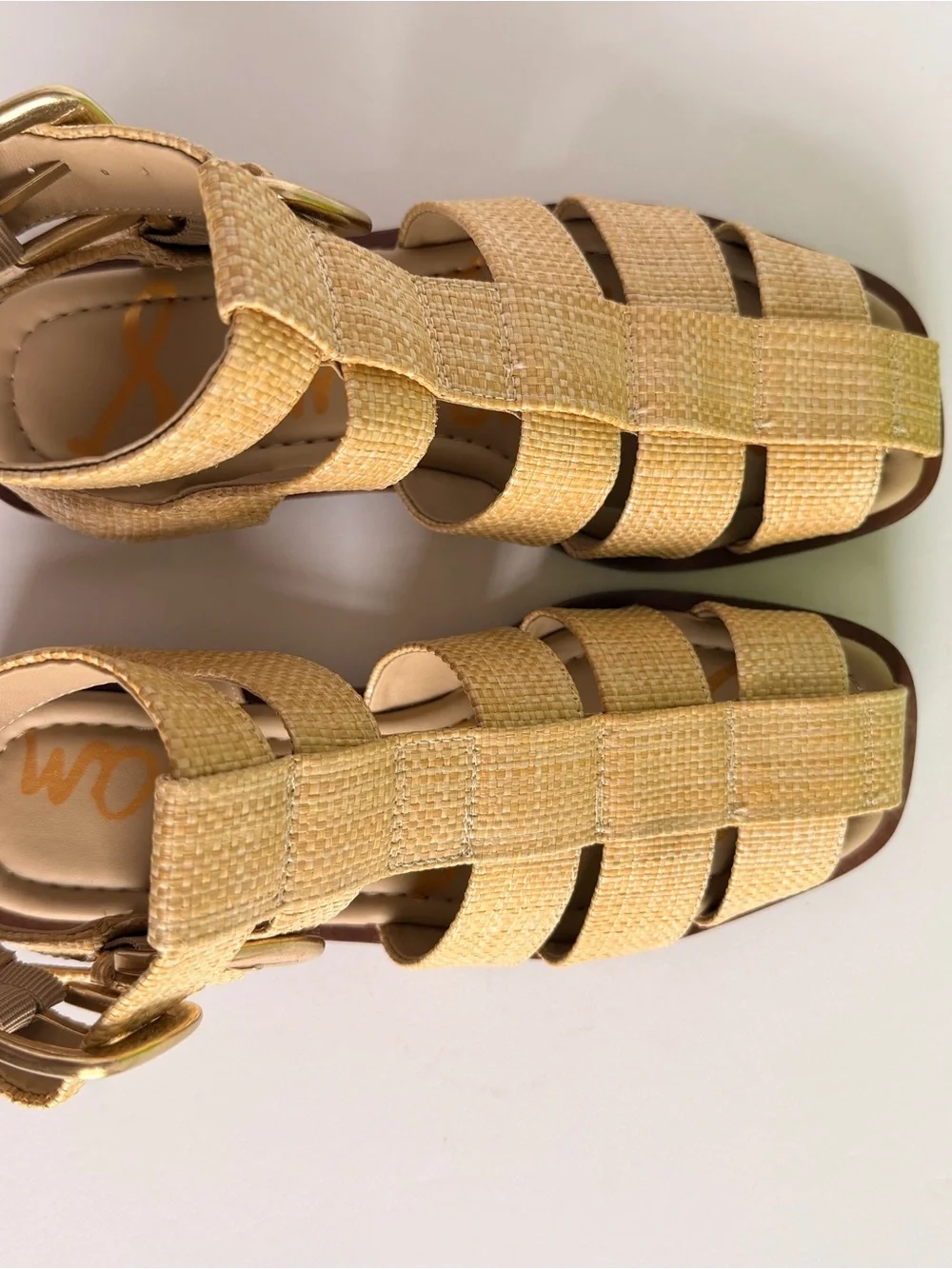Sam Edelman Beige Woven Fisherman Sandals